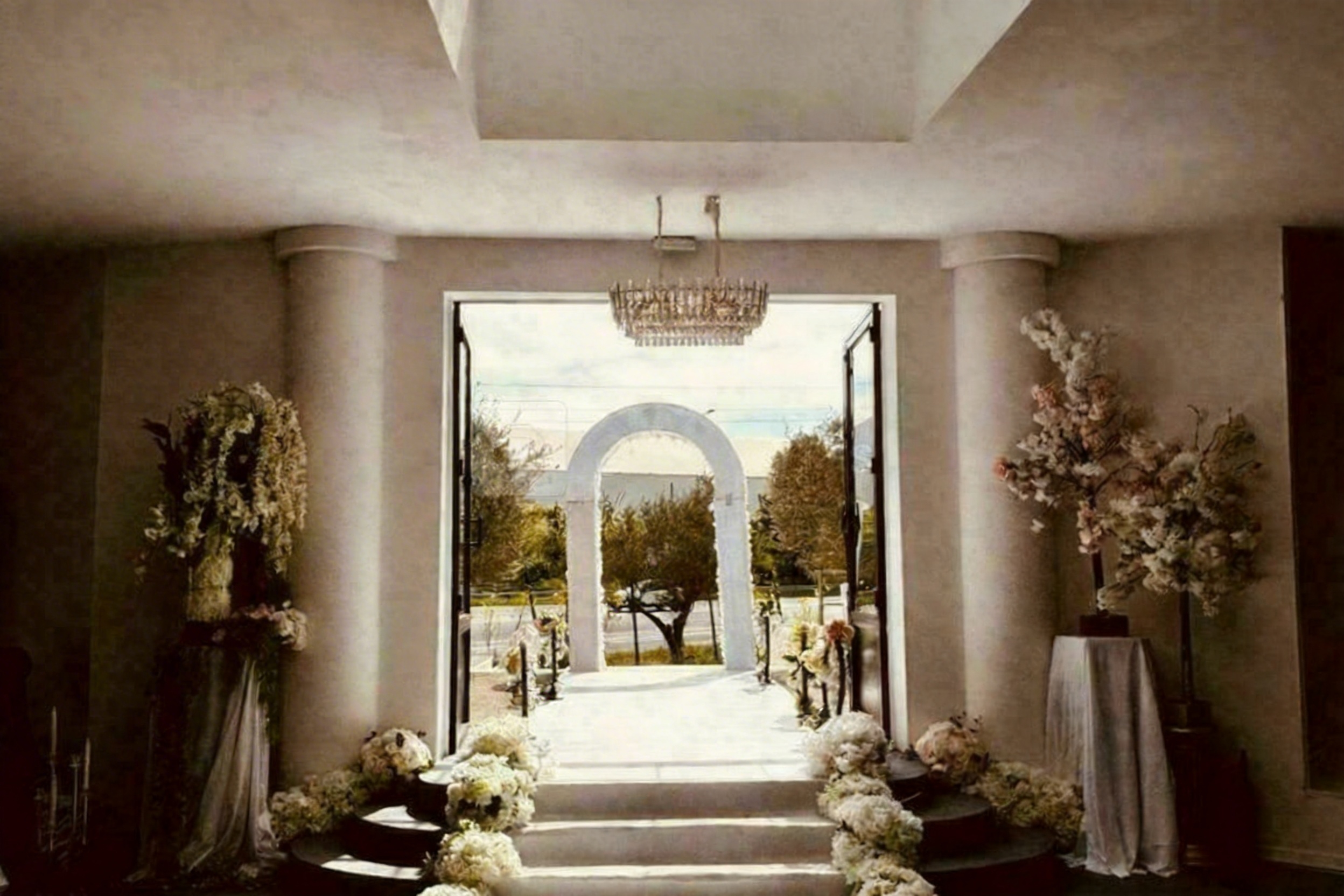 Hall d'entrée colonnes arche